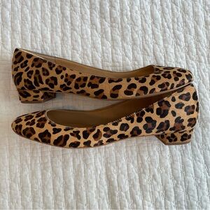 J. Crew leopard print calf hair flats 9